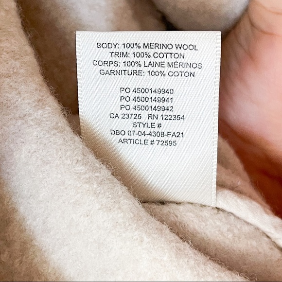 Aritzia | Wilfred Free The Ganna Shacket in Cream Beige 100% Wool - Picture 8 of 8